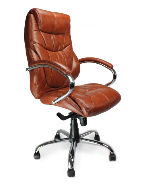 Office Chair Tan Leather Faced Sandown Executive Chair 617KTAG/TN by Eliza Tinsley