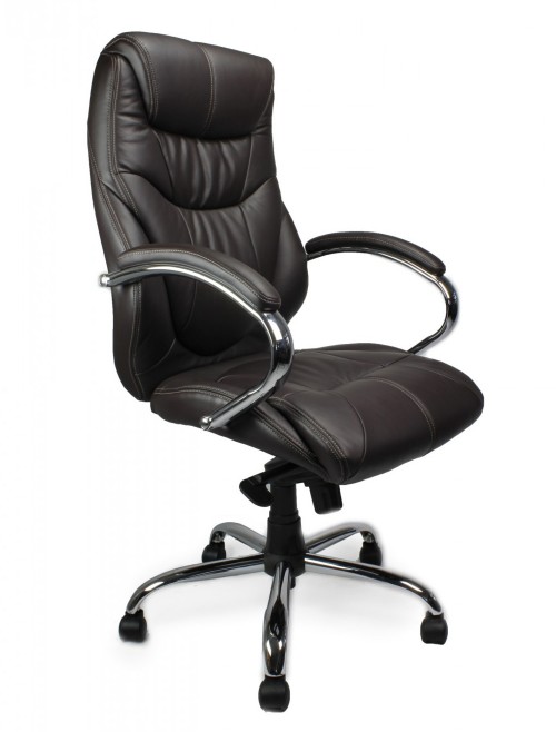 Office Chair Black Leather Faced Sandown Executive Chair 617KTAG/LBK by Eliza Tinsley