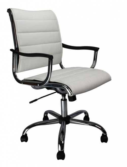 Office Chair White Carbis Medium Back Computer Chair 701ATG/WH by Eliza Tinsley