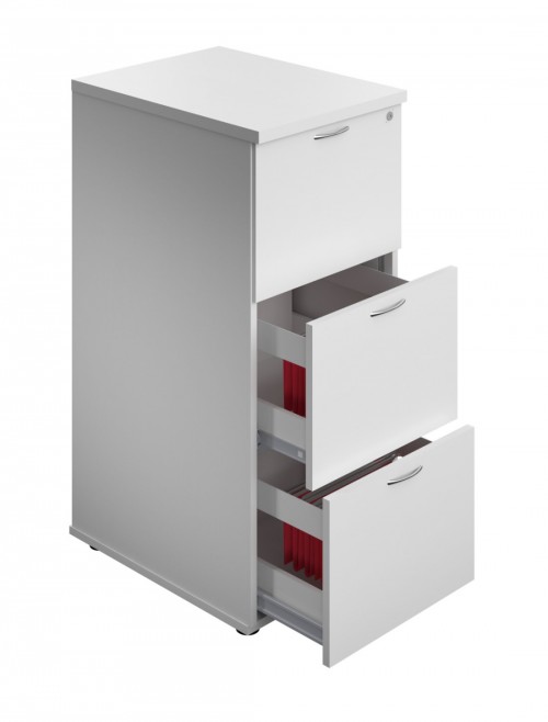 Office Storage White Filing Cabinet 3 Drawer TES3FCWH by TC