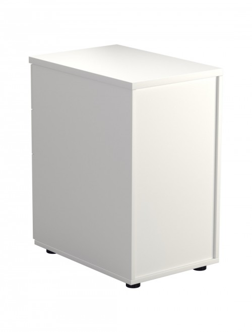 Office Storage White 3 Drawer Desk High Pedestal TESDHP3WH by TC - enlarged view