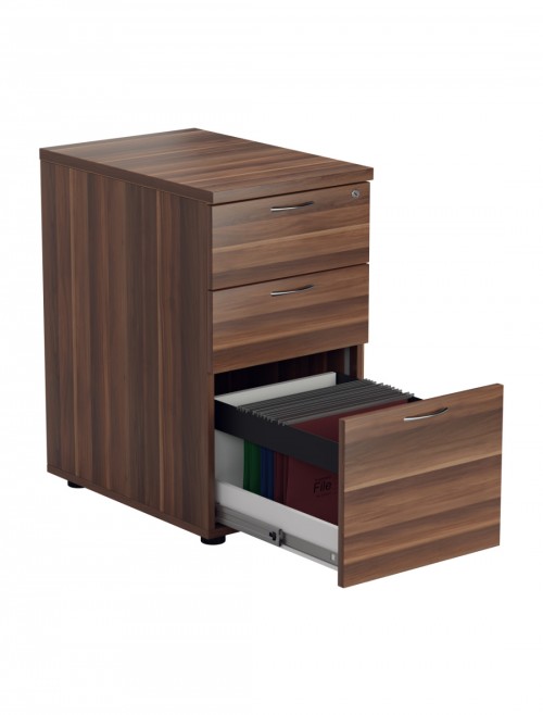 Office Storage Dark Walnut 3 Drawer Desk High Pedestal TESDHP3DW by TC