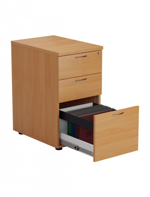 Office Storage Beech 3 Drawer Desk High Pedestal TESDHP3BE2 by TC