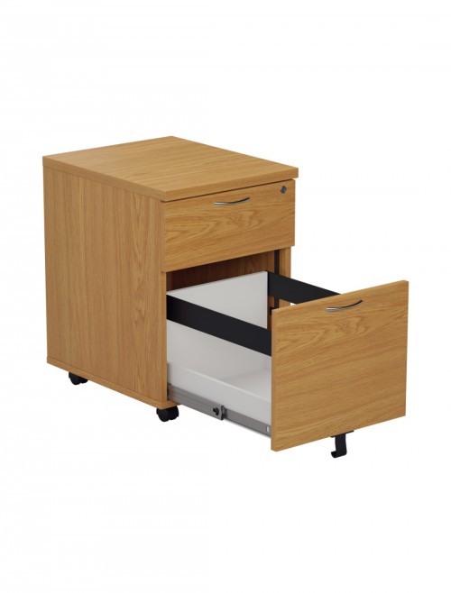 Office Storage Oak 2 Drawer Mobile Pedestal TESMP2NO by TC