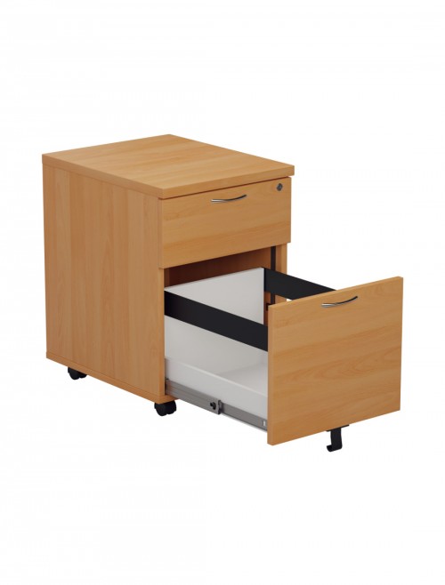 Office Storage Beech 2 Drawer Mobile Pedestal TESMP2BE2 by TC