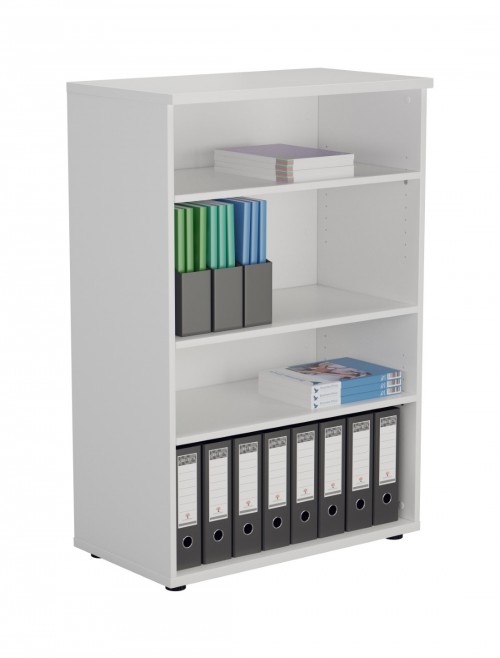 Office Bookcase White 1200mm Office Storage Bookcase WDS1245WH by TC