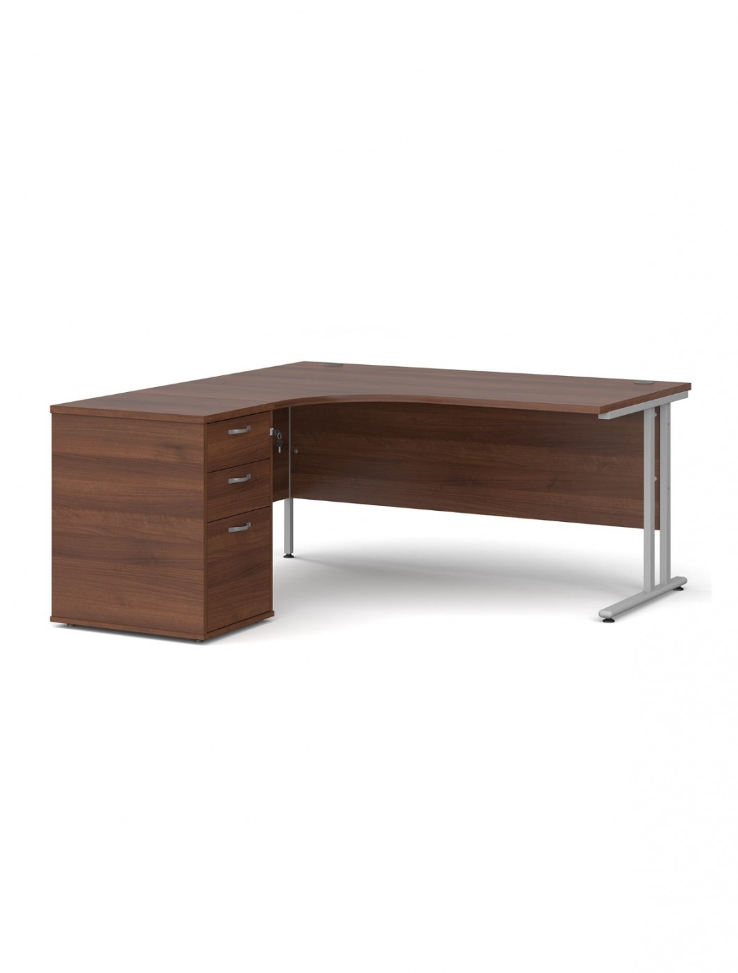 Left Ergo Office Desk 1600mm Maestro 25 and Pedestal EBS16LW | 121 Office  Furniture