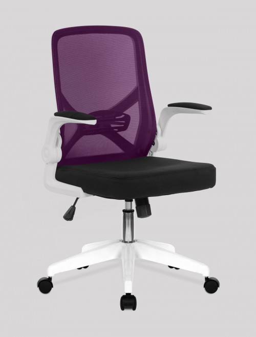 Mesh Office Chair Purple Oyster Folding Back Computer Chair BCM/K523/WH-PL by Eliza Tinsley-Nautilus