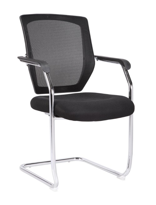 Visitor Chair Black Nexus Designer Mesh Cantilever Chair BCM/K512V/BK by Eliza Tinsley