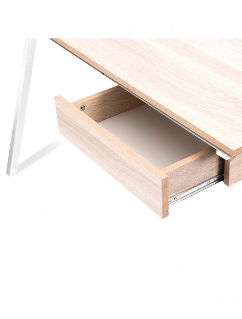 Home Office Desk Oak Tyrol Home Workstation BDW/I201/WH-OK by Eliza Tinsley - enlarged view