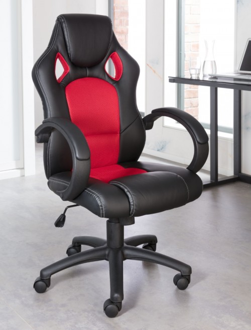 Gaming Chairs Daytona Red and Black Office Chair AOC5006R by Alphason