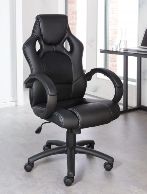 Gaming Chairs Daytona Black Office Chair AOC5006BLK by Alphason