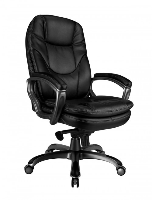 Leather Office Chair Black Kiev Executive Chair BCL/U646/LBK by Eliza Tinsley