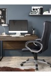 Office Chair Black Hampton Leather Office Chair AOC6241BLK by Alphason - enlarged view