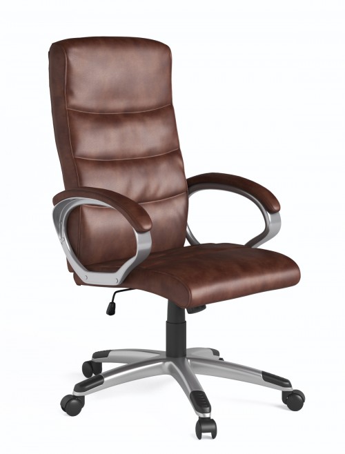 Office Chair Brown Hampton Leather Office Chair AOC6241BRO by Alphason
