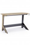 Home Office Desk Oak and Black Jersey Computer Desk AW3622 by Alphason - enlarged view