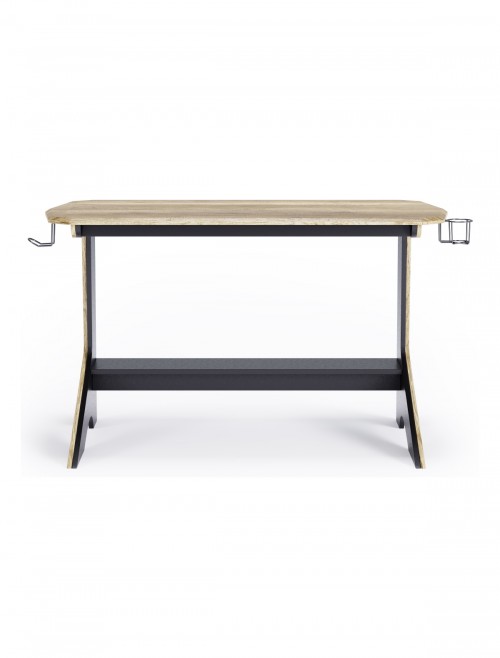 Home Office Desk Oak and Black Jersey Computer Desk AW3622 by Alphason - enlarged view