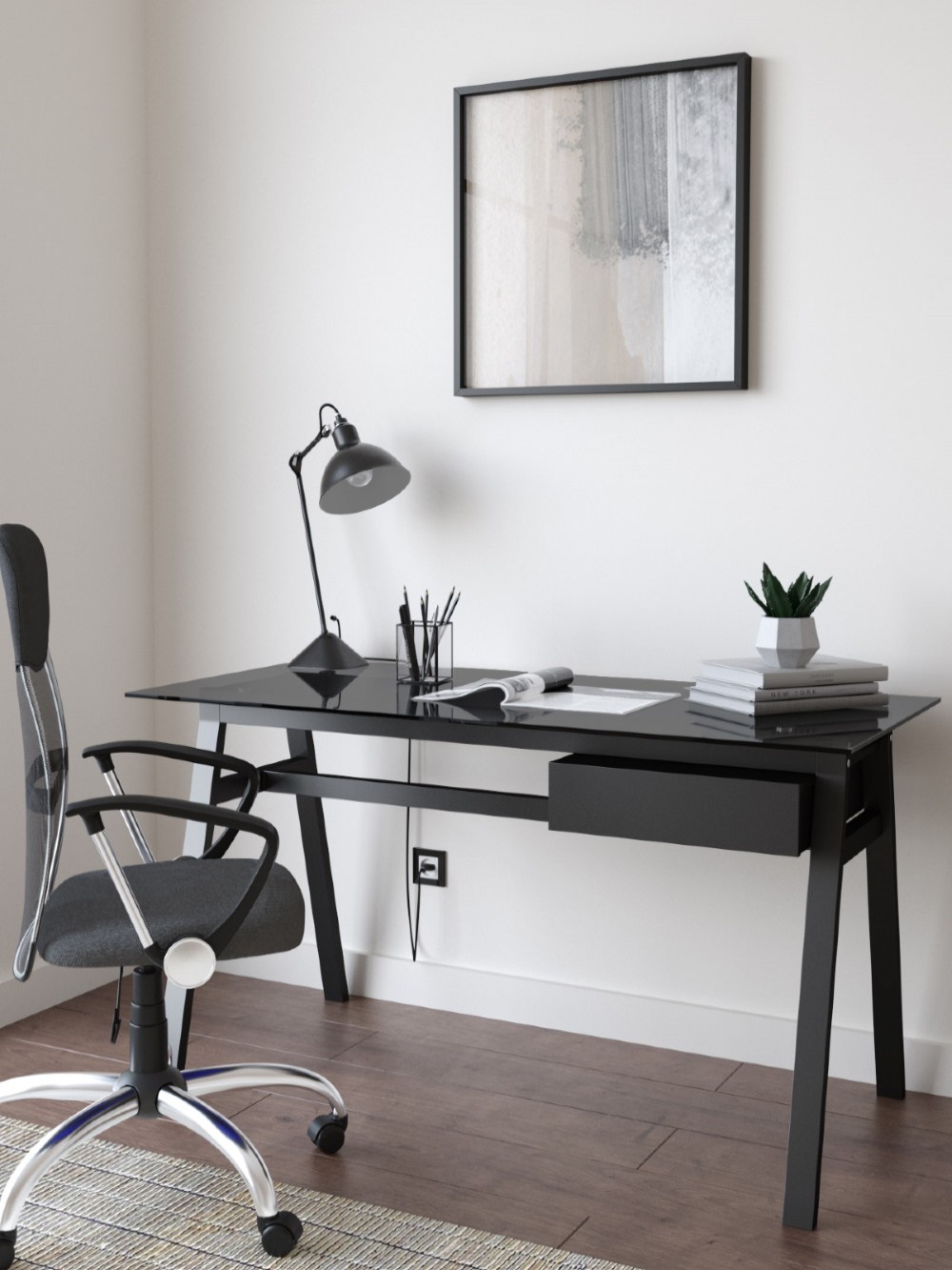 Black and online grey desk