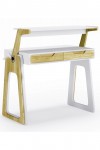 Home Office Desk White and Oak Palmer Computer Desk AW3622 by Alphason - enlarged view