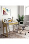 Home Office Desk White and Oak Palmer Computer Desk AW3622 by Alphason - enlarged view
