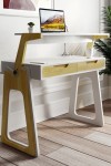 Home Office Desk White and Oak Palmer Computer Desk AW3622 by Alphason - enlarged view