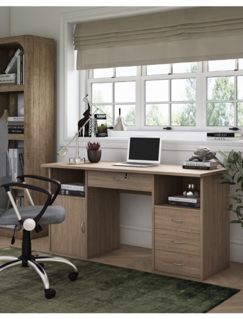 Home Office Desk Oak Dallas Computer Desk AW12289OAK by Alphason