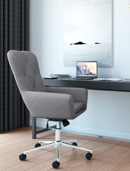 Fabric Office Chair Grey Benjamin Computer Chair AOC4482GRY by Alphason