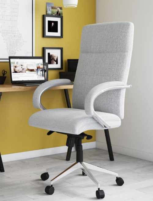 Fabric Office Chair Grey Bedford Computer Chair AOC1580GRY by Alphason