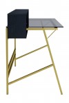 Home Office Desk Black and Gold Morgan Computer Desk AW21924 by Alphason - enlarged view