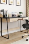Home Office Desk Black and Oak Salisbury Computer Desk AW3100 by Alphason Dorel - enlarged view