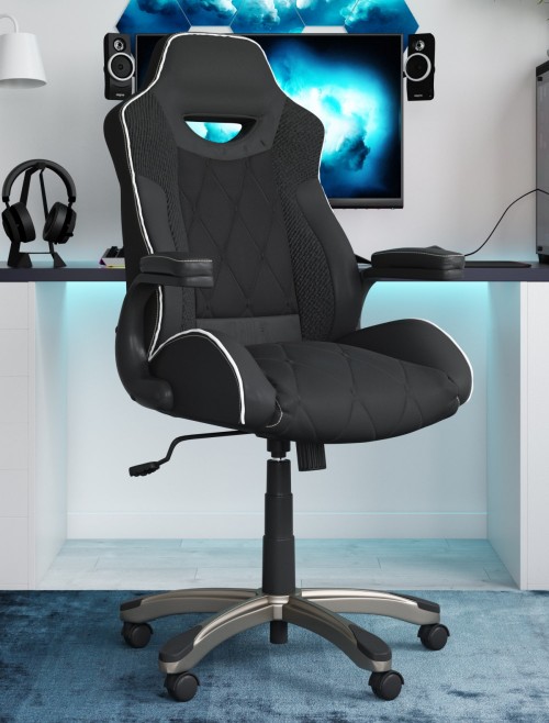 Office Chair Black Silverstone Gaming Chair AOC2282BLK by Alphason