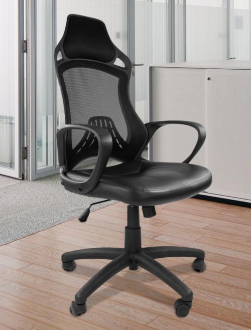 Mesh Office Chair Black Ascot Computer Chair BCM/G456/BK by Eliza Tinsley