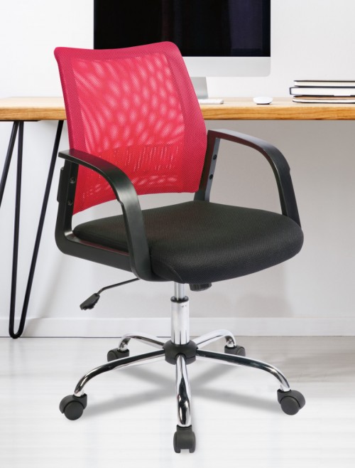 Operator Chair Raspberry Calypso Mesh Office Chair BCM/F1204/RB by Eliza Tinsley
