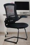 Mesh Visitor Chair Luna Black Reception Chair BCM/L1302V/BK by Eliza Tinsley
