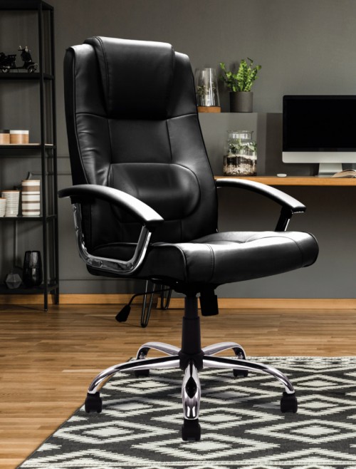 Office Chair Black Leather Westminster Executive Chair DPA2008ATG/LBK by Eliza Tinsley