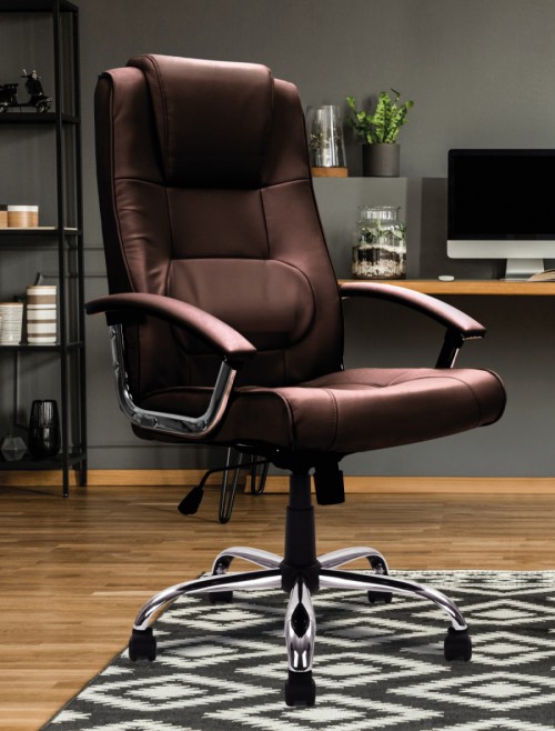 Office Chair Brown Leather Westminster Executive Chair DPA2008ATG/LBW by Eliza Tinsley