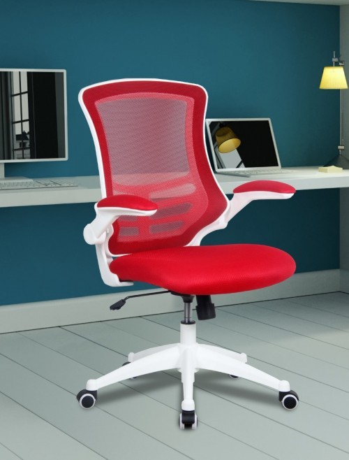 Mesh Office Chair Red Luna Computer Chair BCM/L1302/WH-RD by Eliza Tinsley