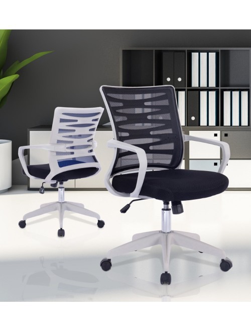 Mesh Office Chair Blue Spyro Computer Chair BCM/K488/WH-BL by Eliza Tinsley