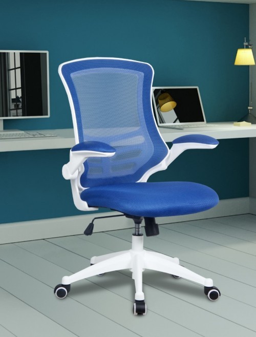 Mesh Office Chair Blue Luna Computer Chair BCM/L1302/WH-BL by Eliza Tinsley