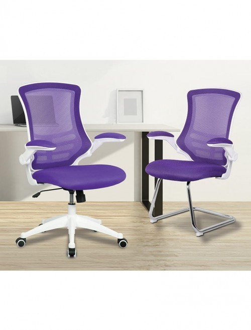 Mesh Office Chair Purple Luna Computer Chair BCM/L1302/WH-PL by Eliza Tinsley