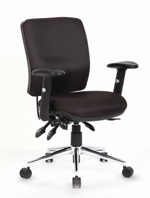 Office Chairs Black Chiro Medium Back Fabric Operator Chair OP000010 by Dynamic