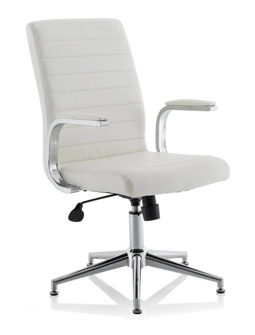 Office Chairs White Bonded Leather Ezra Executive Chair KC0294 by Dynamic