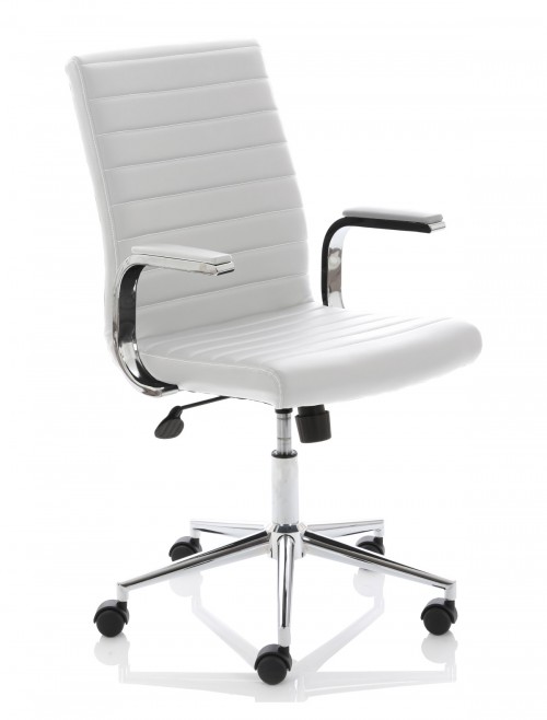 Office Chairs White Bonded Leather Ezra Executive Chair EX000189 by Dynamic