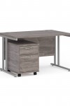Grey Office Desk 1200mm Maestro and 2 Drawer Storage Pedestal Bundle SBS212GO by Dams - enlarged view