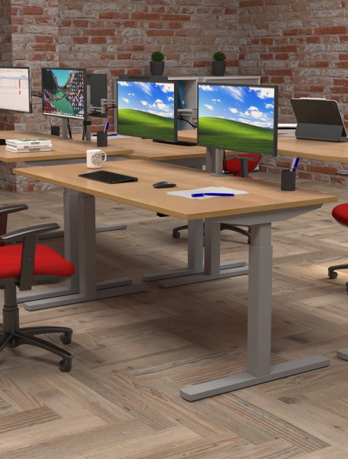 Office Desk 1600mm Elev8 Mono Sit Stand Desk EVM-1600-S-B