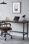 Home Office Desk Mocha Elm Carnegie Pipe Desk CAR501 by Julian Bowen - enlarged view