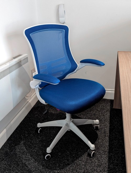 Mesh Office Chair Blue Luna Computer Chair BCM/L1302/WH-BL by Eliza Tinsley