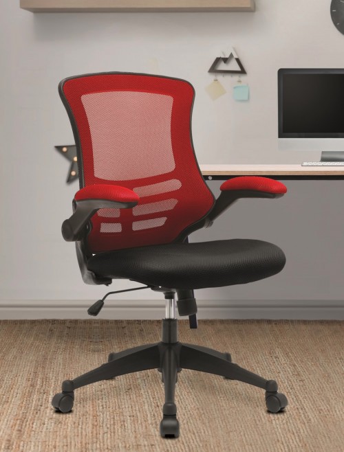 Mesh Office Chair Red/Black Luna Computer Chair BCM/T1302/RD by Eliza Tinsley Nautilus