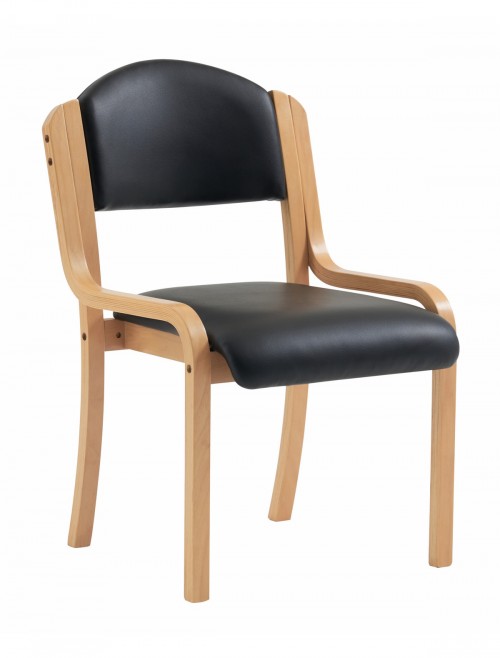 Reception Seating Black Vinyl Tahara Stackable Chair DPA2070/BE/BKV by Nautilus Eliza Tinsley