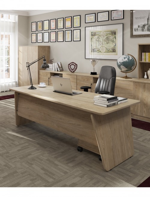 Barcelona Walnut Office Desk Anson Executive Desk Panel End Legs ANS-ED-BW by Dams - enlarged view